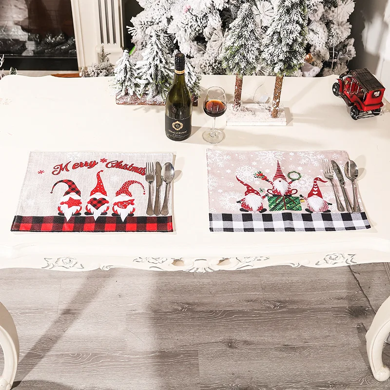 

Рождественская подстилка с орнаментом, Рождественское украшение для дома, 2022 гном, рождественские коврики для стола, Декор, рождественский подарок, новый год 2023