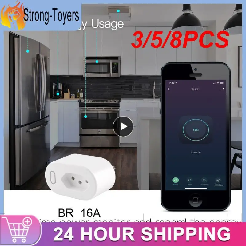 3/5/8PCS Hands-free With Power Monitor Tuya Wifi Smart Plug 16a Wifi Smart Socket Timer Smart Plug Work With Alexa Google Home
3/5/8PCS Hands-free With Power Monitor Tuya Wifi Smart Plug 16a Wifi Smart Socket Timer Smart Plug Work With Alexa Google Home