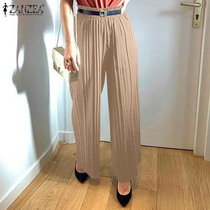 ZANZEA Solid Wide Leg Pants 2022 Fashion OL PLeated Trousers Women's High Waist Maxi Palazzo Casual Elegant Oversized Pantalones
ZANZEA Solid Wide Leg Pants 2022 Fashion OL PLeated Trousers Women's High Waist Maxi Palazzo Casual Elegant Oversized Pantalones
