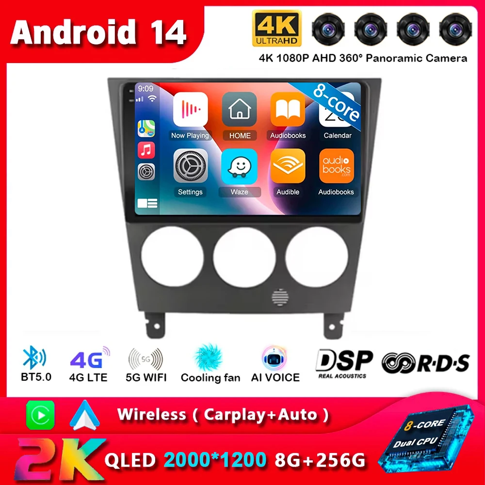 Android 14 Carplay Auto WIFI + 4G для Subaru Impreza GD GG 2002-2007 Автомобильный радиоприемник