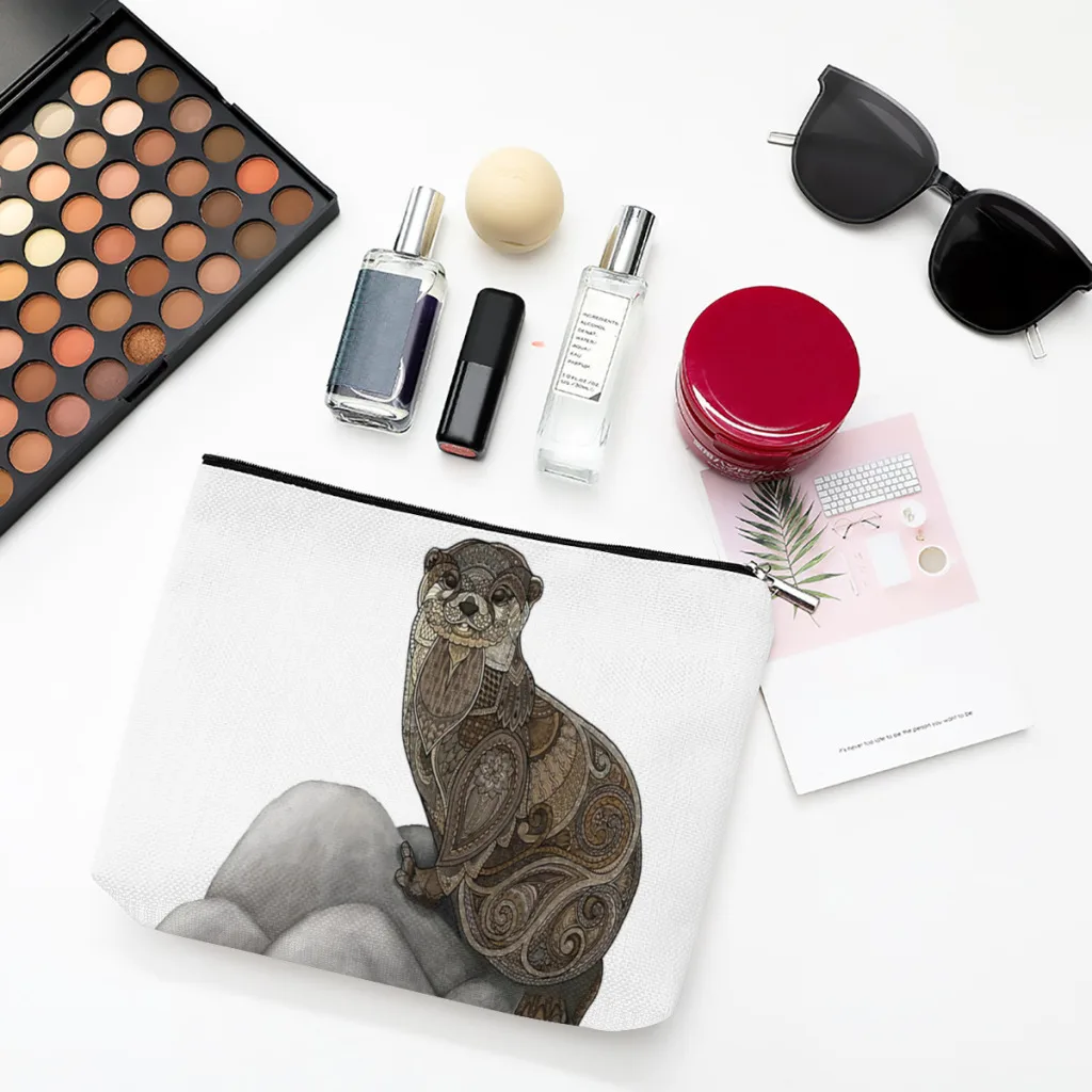 Tangle Linen Women Cosmetic Bag Otter Pet Lover Makeup Pouch Lady Tote Purse Travel Organizer Case
Tangle Linen Women Cosmetic Bag Otter Pet Lover Makeup Pouch Lady Tote Purse Travel Organizer Case