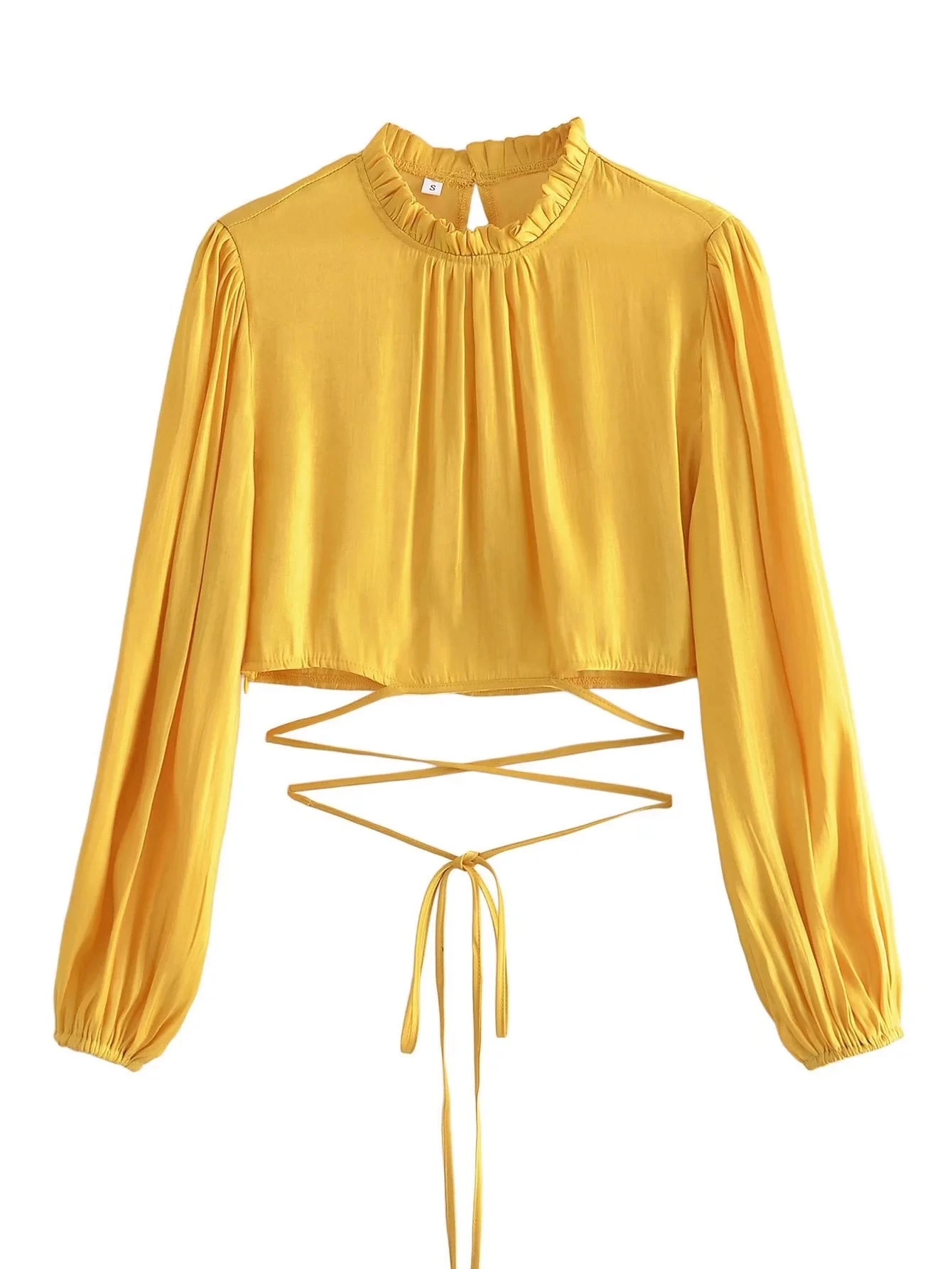 Fashion Yellow Bandage Cropped Blouse Long Sleeve 2022 Summer Casual Girls O-Neck Back Zipper BOHO Streetwear
Fashion Yellow Bandage Cropped Blouse Long Sleeve 2022 Summer Casual Girls O-Neck Back Zipper BOHO Streetwear