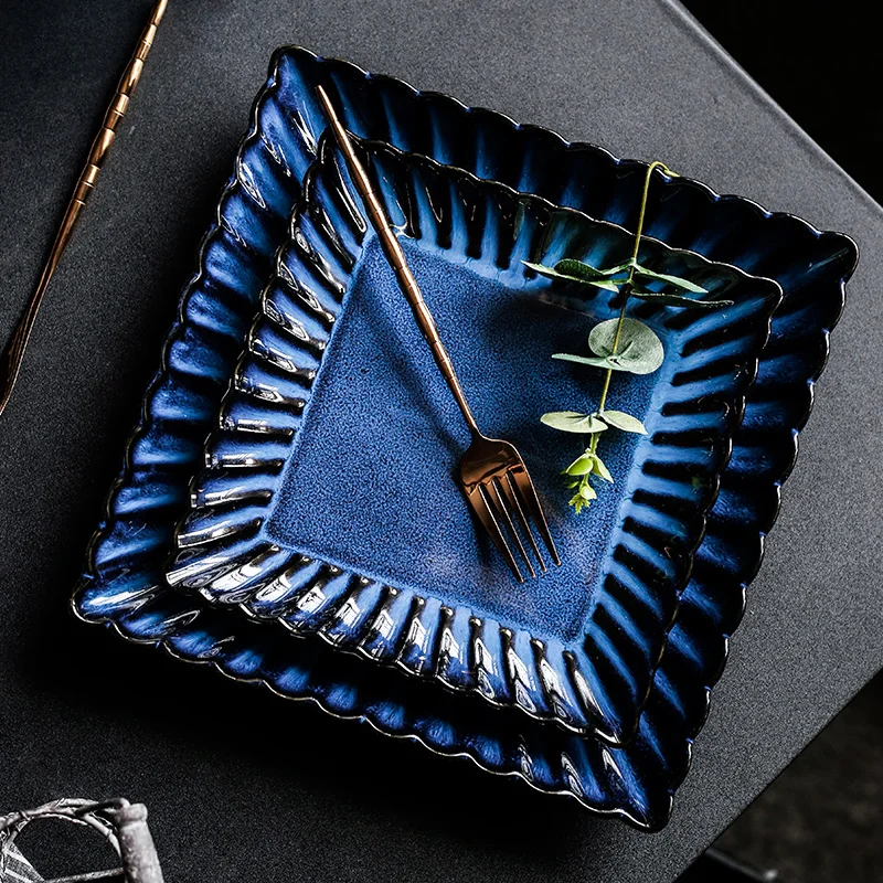 Tao Soft European Retro Chrysanthemum Blue Ceramic Tableware Restaurant Western Cuisine Plate Fruit Plate Dish Square Plate Shal
Tao Soft European Retro Chrysanthemum Blue Ceramic Tableware Restaurant Western Cuisine Plate Fruit Plate Dish Square Plate Shal