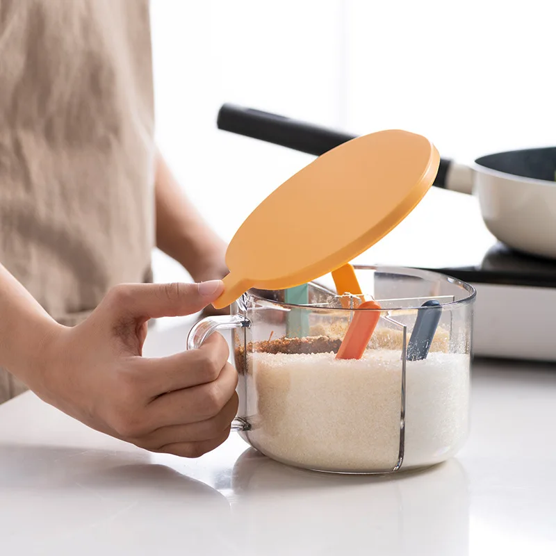 Color contrast double grid integrated seasoning pot Nordic kitchen storage condiment box flip cover transparent dust-proof seaso
Color contrast double grid integrated seasoning pot Nordic kitchen storage condiment box flip cover transparent dust-proof seaso
