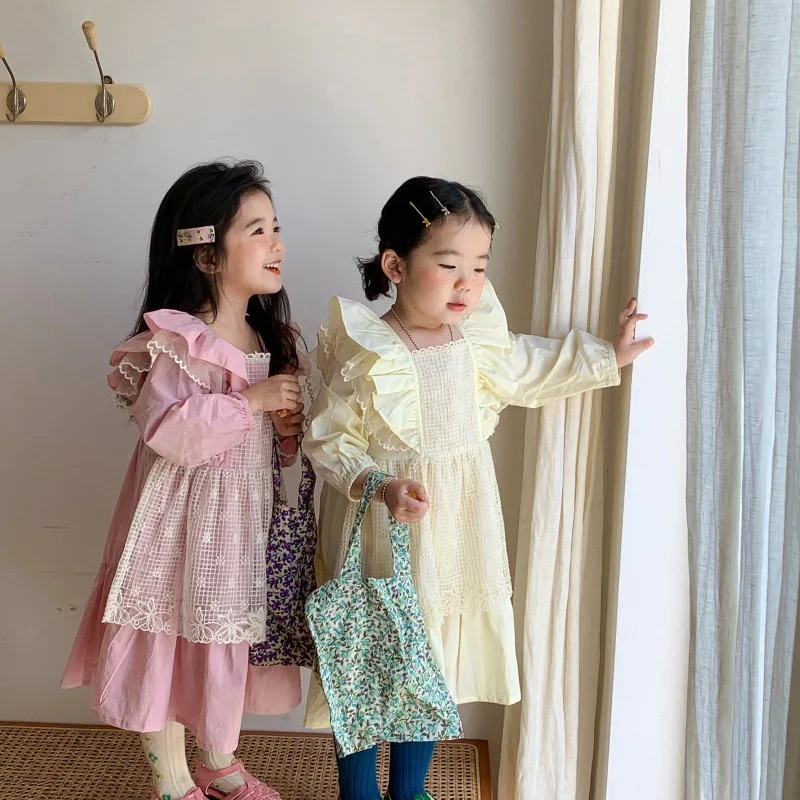 Korean Style New Spring Kids Girl Dress Long Sleeves Round Pink Lace Princess Dress Children Clothes Kids Dresses for Girls
Korean Style New Spring Kids Girl Dress Long Sleeves Round Pink Lace Princess Dress Children Clothes Kids Dresses for Girls