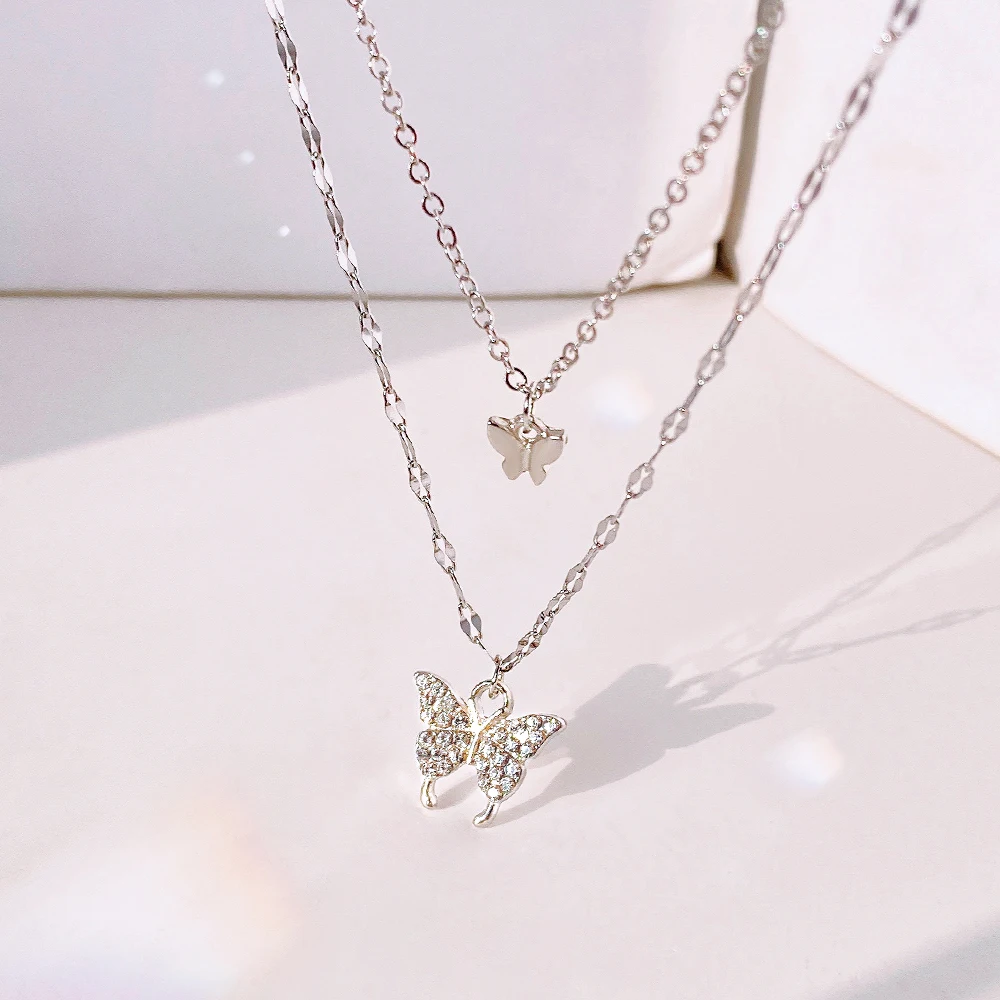 FNIO 2022 Fashion New Shiny Butterfly Necklace Ladies Exquisite Double Layer Clavicle Chain Necklace Jewelry for Ladies Gift
FNIO 2022 Fashion New Shiny Butterfly Necklace Ladies Exquisite Double Layer Clavicle Chain Necklace Jewelry for Ladies Gift