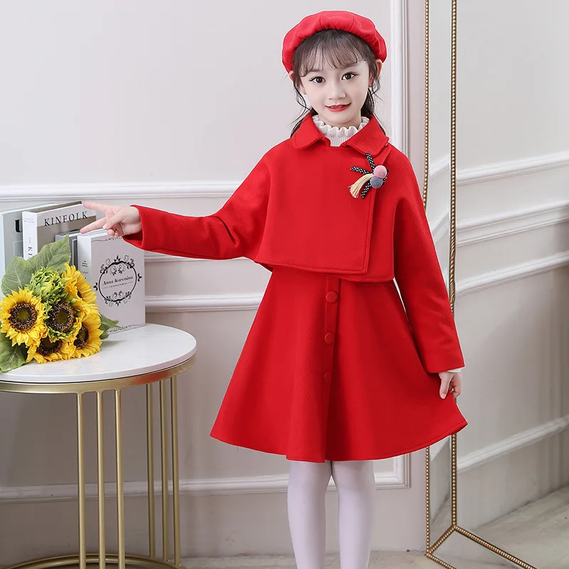2022 Autumn Winter New Girls' Clothing Suit Children's Dress Red Girls Clothes Childen Long Sleeve Casual Woolen Coat+ Skirt+Hat
2022 Autumn Winter New Girls' Clothing Suit Children's Dress Red Girls Clothes Childen Long Sleeve Casual Woolen Coat+ Skirt+Hat