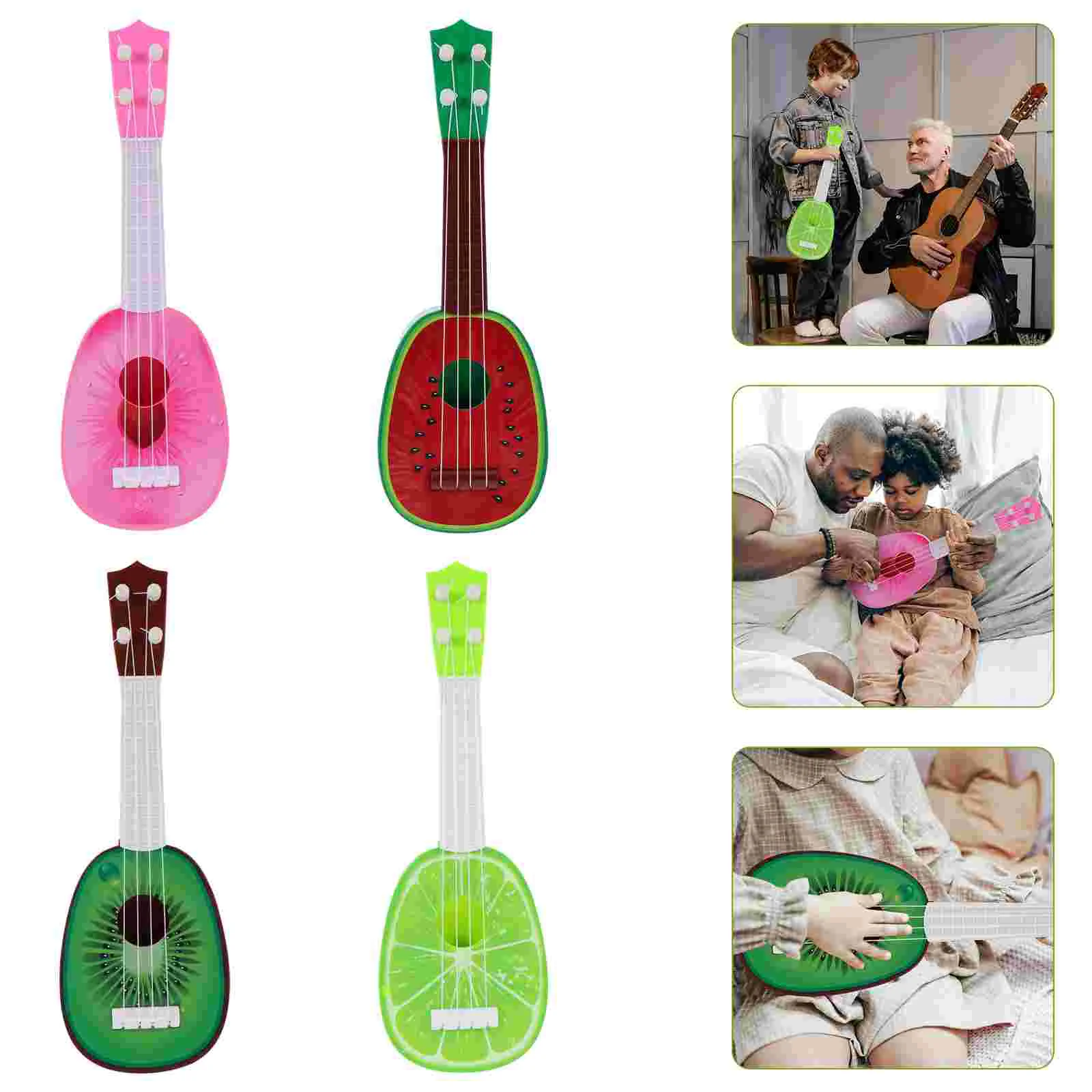 Ukulele Kids Toy Musical Mini Guitar Toys Plaything Fruit Instrument Plastic Imitated Birthday Gift Size Children Beginners 
Ukulele Kids Toy Musical Mini Guitar Toys Plaything Fruit Instrument Plastic Imitated Birthday Gift Size Children Beginners