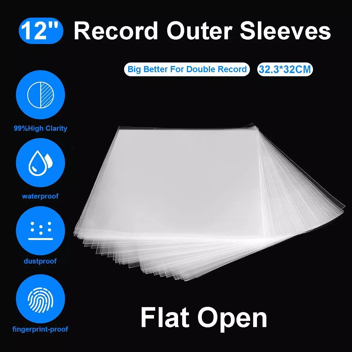 50PCS OPP Gel Recording Protective Sleeve for Turntable Player LP Vinyl Record Self Adhesive Records Bag 12" 32.3cm*32cm
50PCS OPP Gel Recording Protective Sleeve for Turntable Player LP Vinyl Record Self Adhesive Records Bag 12" 32.3cm*32cm