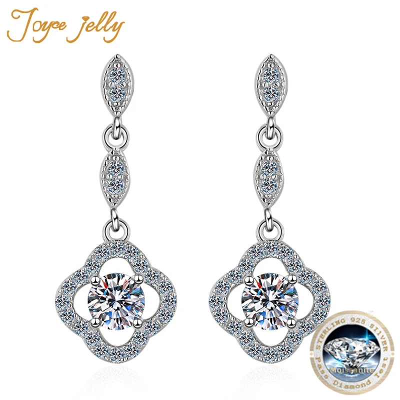 JoyceJelly Trendy 925 Sterling Silver Drop Earrings for women Mossanites Diamond Clover Design Fashion Wedding Jewelry Wholesale
JoyceJelly Trendy 925 Sterling Silver Drop Earrings for women Mossanites Diamond Clover Design Fashion Wedding Jewelry Wholesale