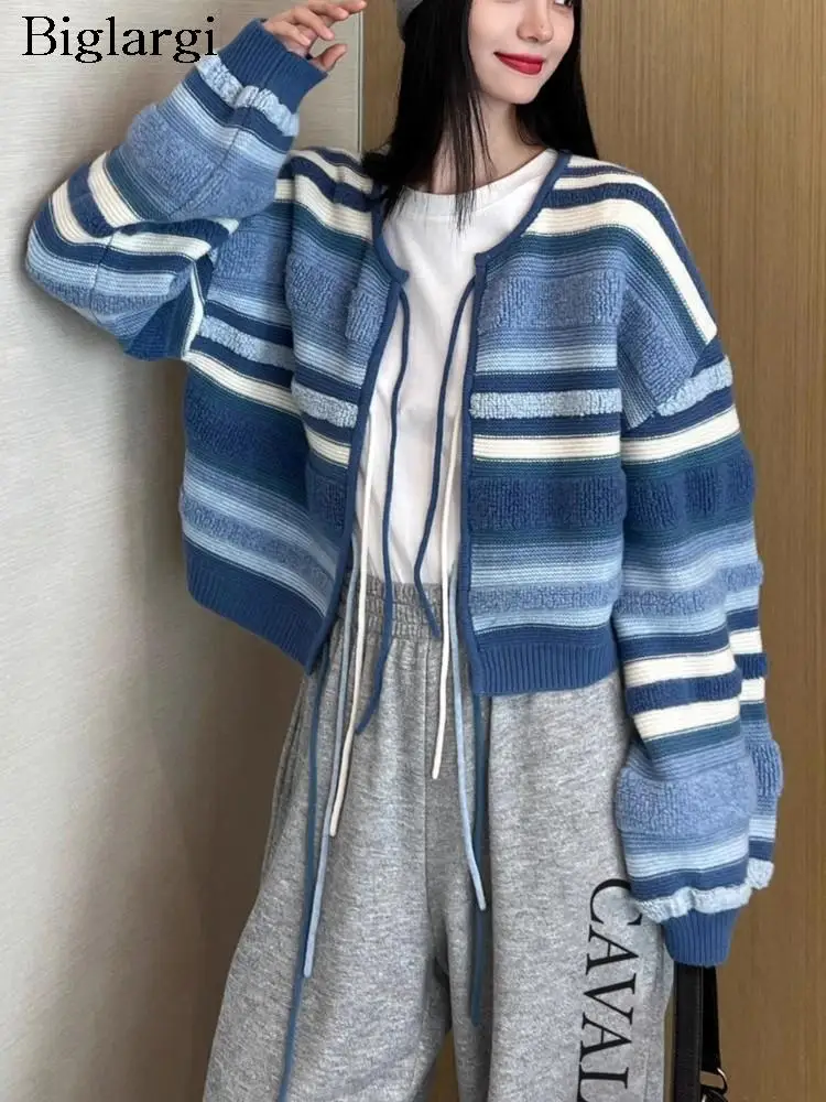 Autumn Winter Striped Print Sweater Women Korean Fashion Ladies Cropped Sweaters Cardigans Long Sleeve Woman Knitted Coats 2023
Autumn Winter Striped Print Sweater Women Korean Fashion Ladies Cropped Sweaters Cardigans Long Sleeve Woman Knitted Coats 2023