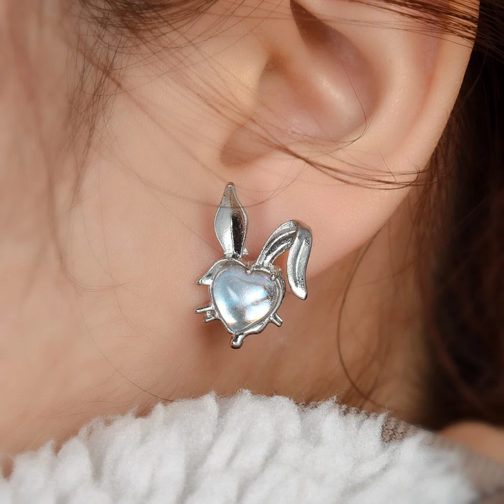 Rabbit Earrings Moonlight Stone Lovely Cartoon Y2k Cool Rabbit Ear Jewelry For Women Girls New Fashion Party Gift Accessories
Rabbit Earrings Moonlight Stone Lovely Cartoon Y2k Cool Rabbit Ear Jewelry For Women Girls New Fashion Party Gift Accessories