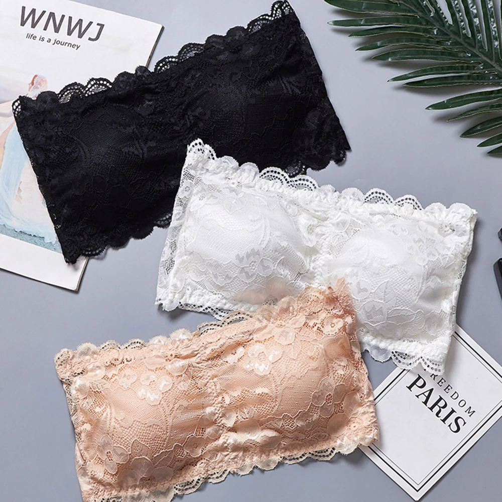 Women Lace Solid Breathable Seamless Strapless Non-Slip Tube Top Large Size Underwear Vest With Chest Pad Casual Bra
Women Lace Solid Breathable Seamless Strapless Non-Slip Tube Top Large Size Underwear Vest With Chest Pad Casual Bra