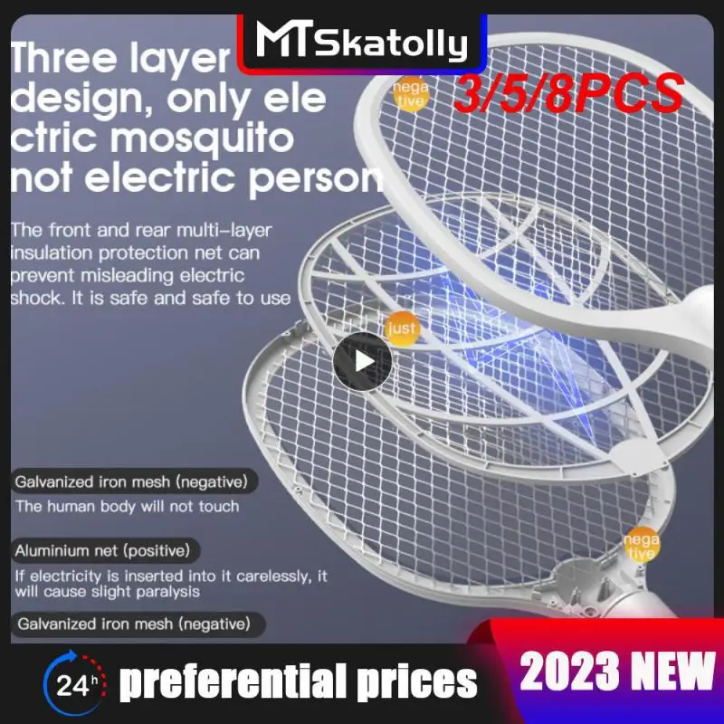 3/5/8PCS 3000v Mosquito Light Trap Portable Fly Swatter Trap With Base Holder Electric Mosquito Killer Handheld Mosquito Swatter
3/5/8PCS 3000v Mosquito Light Trap Portable Fly Swatter Trap With Base Holder Electric Mosquito Killer Handheld Mosquito Swatter