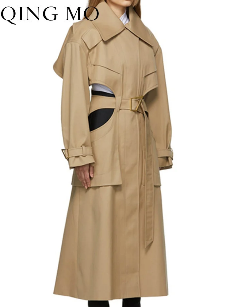 QING MO Fashion Windbreaker Women 2023 Spring Autumn New Lapel Long Tie Hollow Out Coat Female Streetwear ZXF467
QING MO Fashion Windbreaker Women 2023 Spring Autumn New Lapel Long Tie Hollow Out Coat Female Streetwear ZXF467
