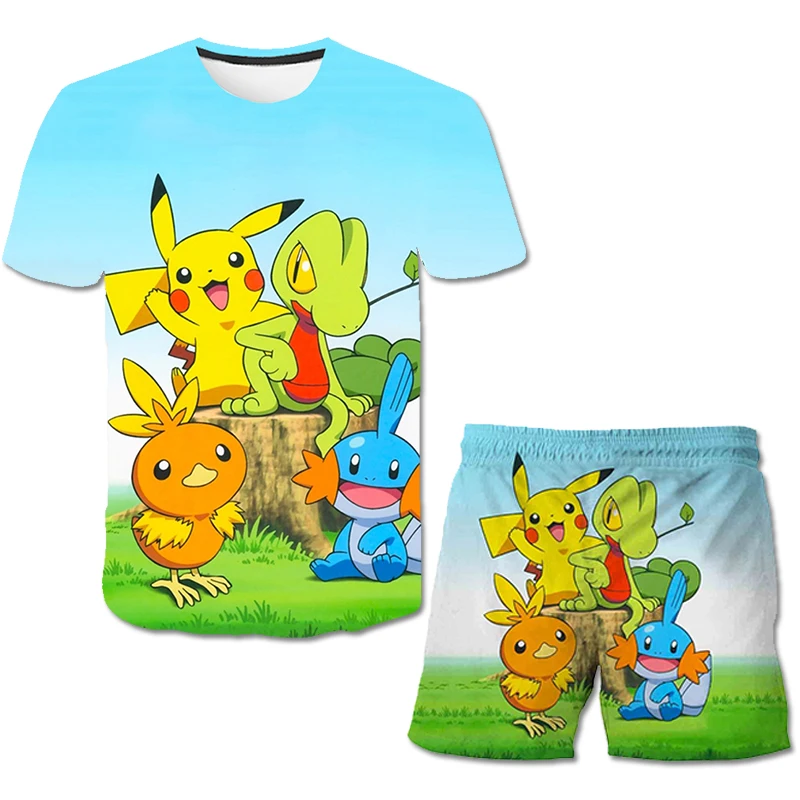 2022 Children Pokémon Tshirts 2pcs Fashion Boy Cartoon Japanese anime Kids Suit Short Sleeve Clothes 2 Piece Set Summer New Tees
2022 Children Pokémon Tshirts 2pcs Fashion Boy Cartoon Japanese anime Kids Suit Short Sleeve Clothes 2 Piece Set Summer New Tees
