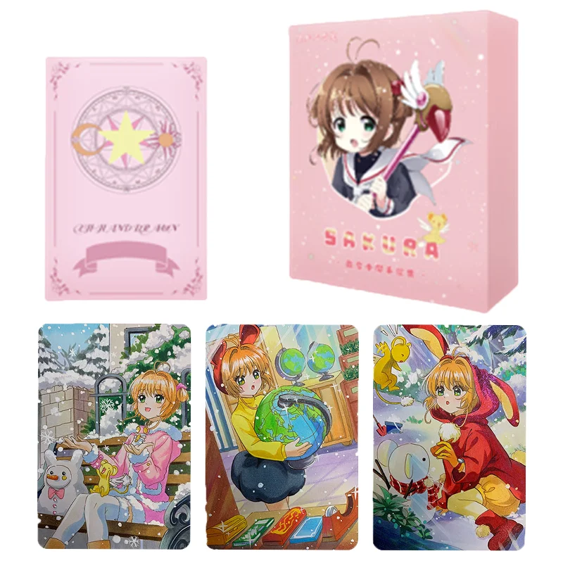 

Anime Cardcaptor Sakura Rare Original Figure Hand Painted Collection Card KINOMOTO SAKURA LI SYAORAN CERBERUS Kids Toys Gifts