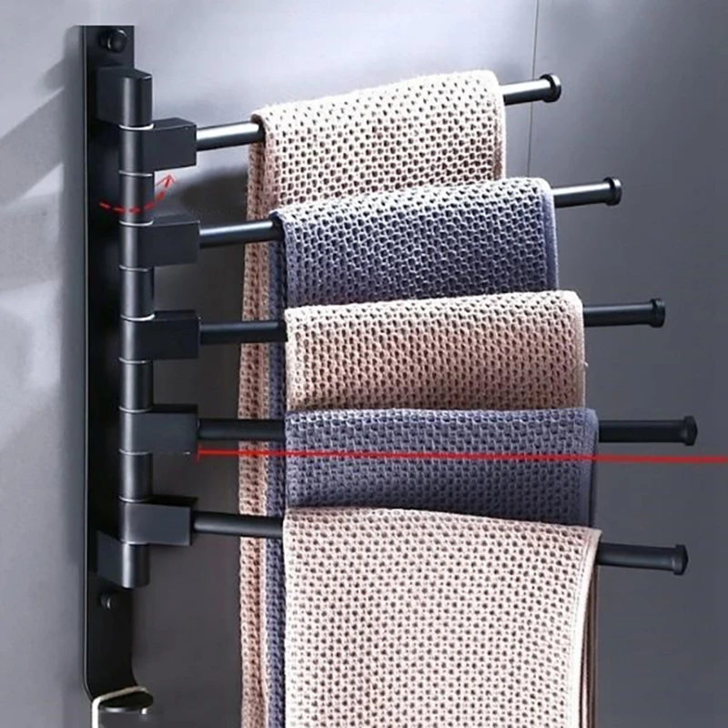Bathroom Towel Rack Rotatable Towel Holder Space Aluminum 2/3/4/5-Bar Towel Hanger Kitchen Shelf Paper Hanging Wall Mounted
Bathroom Towel Rack Rotatable Towel Holder Space Aluminum 2/3/4/5-Bar Towel Hanger Kitchen Shelf Paper Hanging Wall Mounted