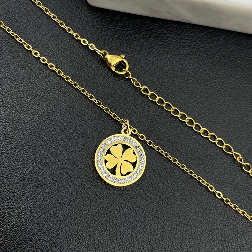 Stainless Steel Necklace for Women Fashion Four-leaf Clover Pendant Necklace Gold Jewelry Choker Accessories Woman New Wholesale
Stainless Steel Necklace for Women Fashion Four-leaf Clover Pendant Necklace Gold Jewelry Choker Accessories Woman New Wholesale