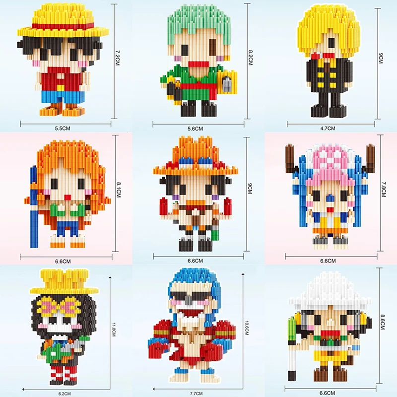 New Diamond blocks Building block Cartoon navigator anime straw hat deer skull suit 3 swords Children toys for boy Puzzle Model
New Diamond blocks Building block Cartoon navigator anime straw hat deer skull suit 3 swords Children toys for boy Puzzle Model