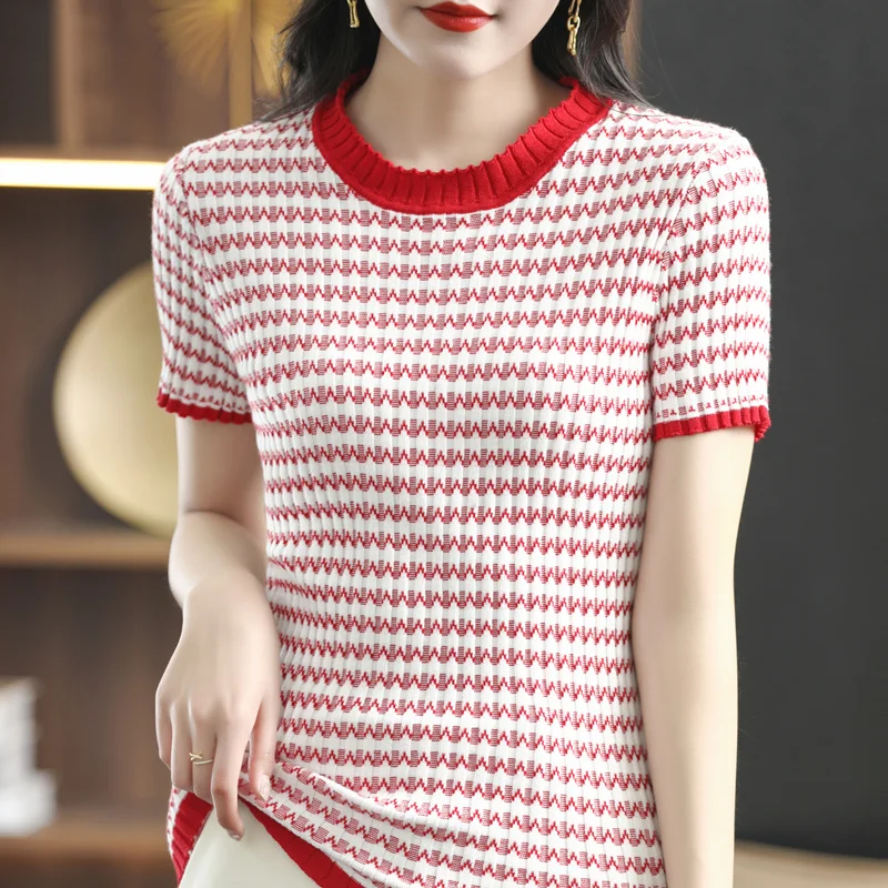 Женский пуловер из чистого хлопка с коротким рукавом и круглым вырезом, жилет, Повседневная вязаная свободная футболка, летние топы, новинк...
Женский пуловер из чистого хлопка с коротким рукавом и круглым вырезом, жилет, Повседневная вязаная свободная футболка, летние топы, новинк...