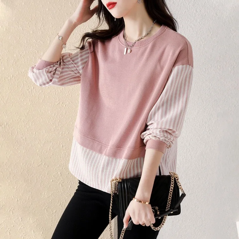2XL 2023 New Hot Women Spring Summer Fashion Casual Blouses Striped Long Sleeve O-Neck Loose Solid Color Clothing Tops WY0895 
2XL 2023 New Hot Women Spring Summer Fashion Casual Blouses Striped Long Sleeve O-Neck Loose Solid Color Clothing Tops WY0895