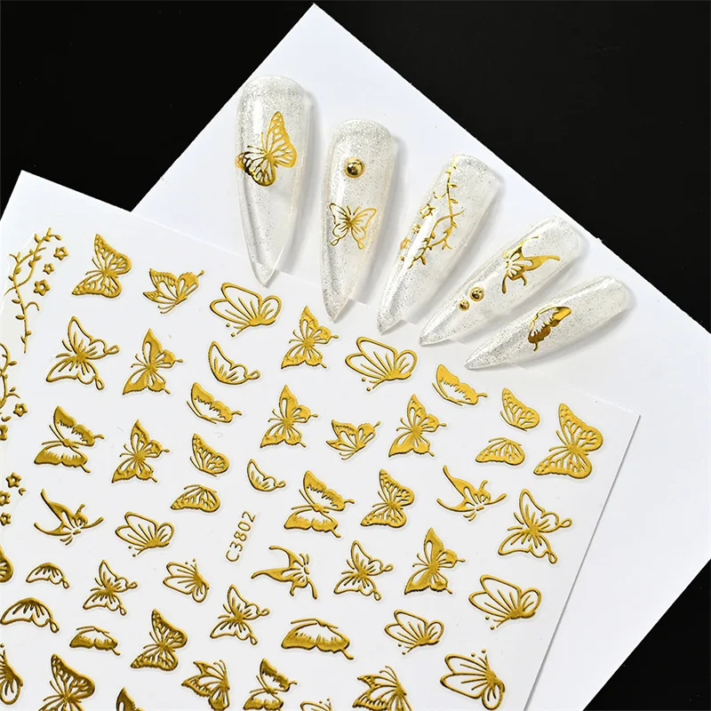1pcs Gold Butterfly Nails Art Stickers Embossed Butterfly 3D Stickers Decal Manicure Bronzing Slider For Nails Art Decorations
1pcs Gold Butterfly Nails Art Stickers Embossed Butterfly 3D Stickers Decal Manicure Bronzing Slider For Nails Art Decorations