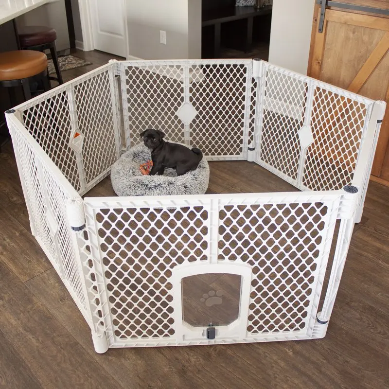 

North States Petyard Yard for Pets, Gray Plastic Large Dog Kennel Dog Crate Cage