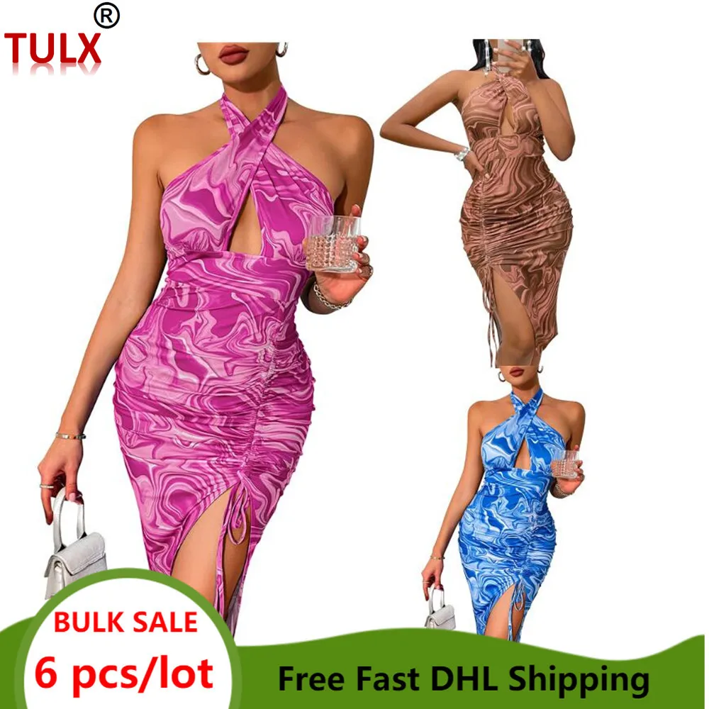 Женское летнее платье без рукавов, облегающее платье до колена с разрезом и лямкой на шее, элегантная одежда для выпускного вечера, 7951
Женское летнее платье без рукавов, облегающее платье до колена с разрезом и лямкой на шее, элегантная одежда для выпускного вечера, 7951