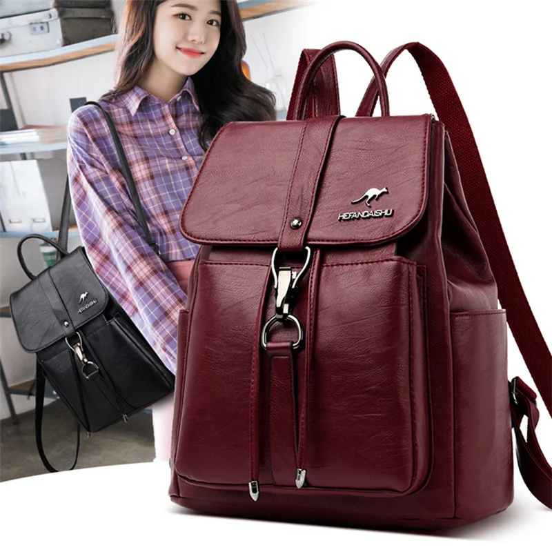 New Luxury Women Backpack Vintage Travel Soft Leather Backpack Large Capacity Bookbag High Quality School Bags for Teenage Girls
New Luxury Women Backpack Vintage Travel Soft Leather Backpack Large Capacity Bookbag High Quality School Bags for Teenage Girls