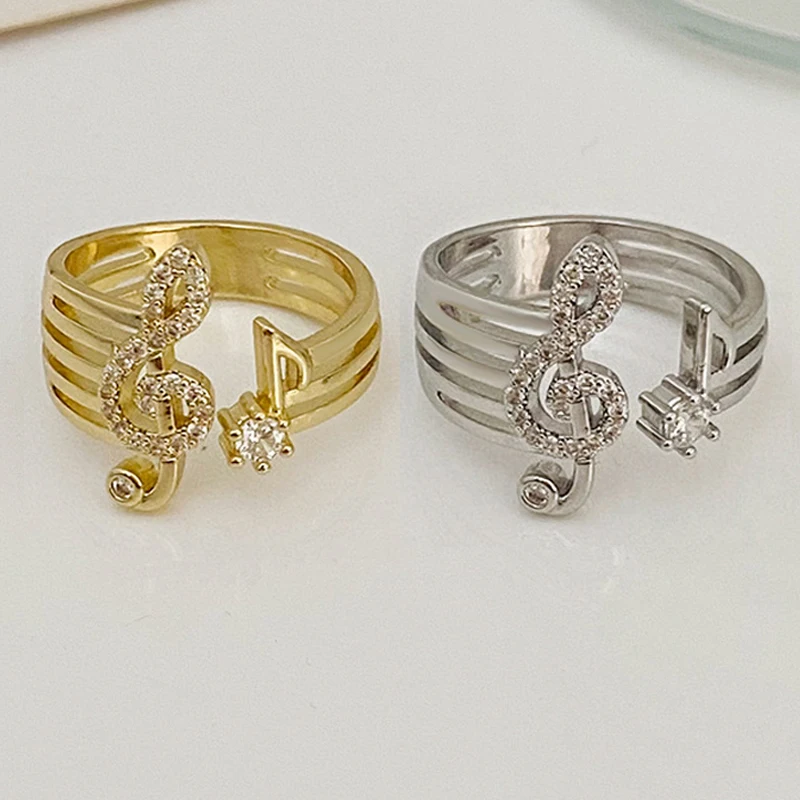 Trend Music Symbol Rings Women Modern Gold Silver Zircon Crystal Open Ring Design Micro-set Party Jewelry Gift
Trend Music Symbol Rings Women Modern Gold Silver Zircon Crystal Open Ring Design Micro-set Party Jewelry Gift