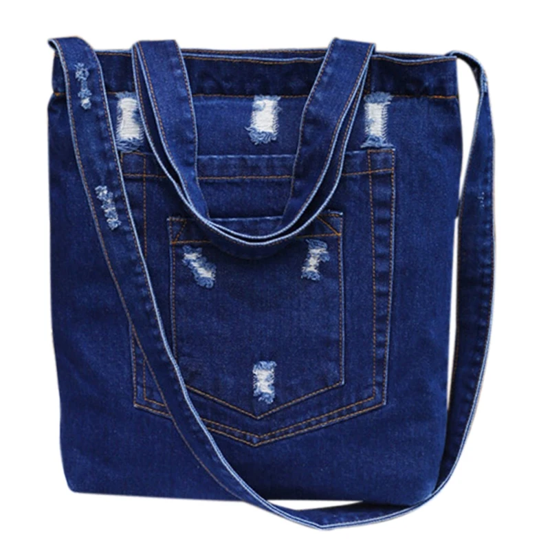 Denim Women's Ripped Shoulder Bag Fashion High-Capacity Denim Shopping Bag Casual Handbag Student Bag
Denim Women's Ripped Shoulder Bag Fashion High-Capacity Denim Shopping Bag Casual Handbag Student Bag