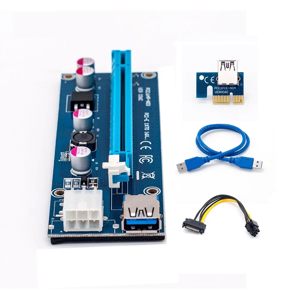 100 шт. 006C PCIe 1x до 16x Экспресс Райзер карта графический pci-e Райзер удлинитель 60 см USB 3,0 кабель SATA до 6 контактов питания для майнинга BTC
100 шт. 006C PCIe 1x до 16x Экспресс Райзер карта графический pci-e Райзер удлинитель 60 см USB 3,0 кабель SATA до 6 контактов питания для майнинга BTC