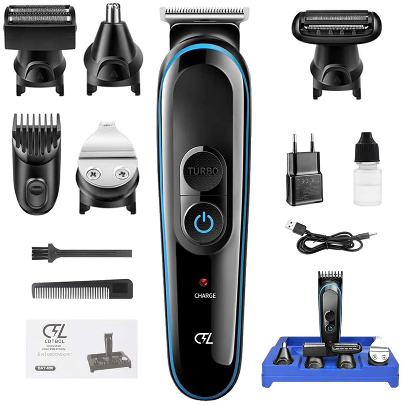 BIAOYA TURBO rechargeable wireless 5 IN1 shaving machine hair clipper beard trimmer Vintage T9 electric rechargeable professional hairdresser male
BIAOYA TURBO rechargeable wireless 5 IN1 shaving machine hair clipper beard trimmer Vintage T9 electric rechargeable professional hairdresser male