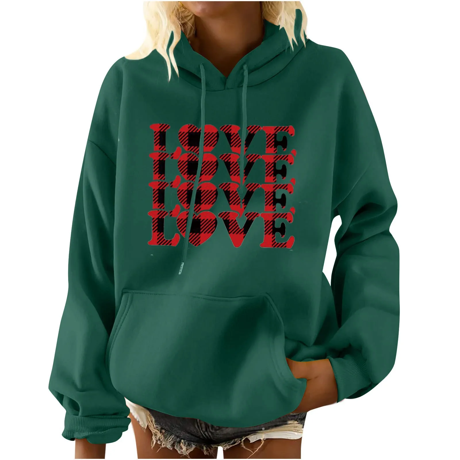 Женский свитшот с длинным рукавом и капюшоном
Женский свитшот с длинным рукавом и капюшоном