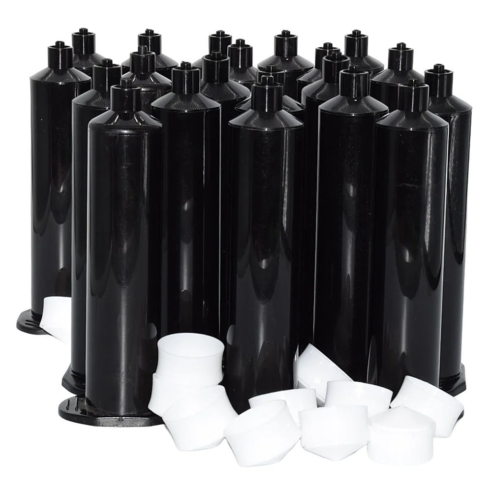 

20 Pieces 30cc Black Syringes Barrel 30ml Glue Adhesives Dispenser Industrial Syringe Dispensing Glue Tube for 30ml UV Glue Guns