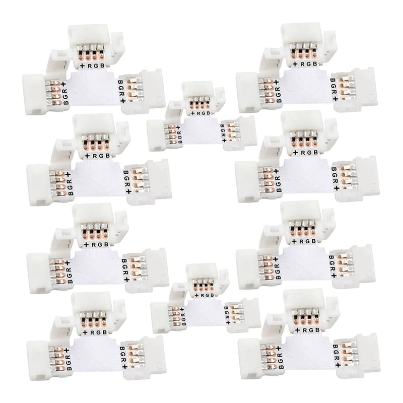 50 Pcs T Shape 4 Pins Connector 10Mm Right Angle Corner Solderless Connector Clip For SMD 5050 RGB LED Strip Lights
50 Pcs T Shape 4 Pins Connector 10Mm Right Angle Corner Solderless Connector Clip For SMD 5050 RGB LED Strip Lights