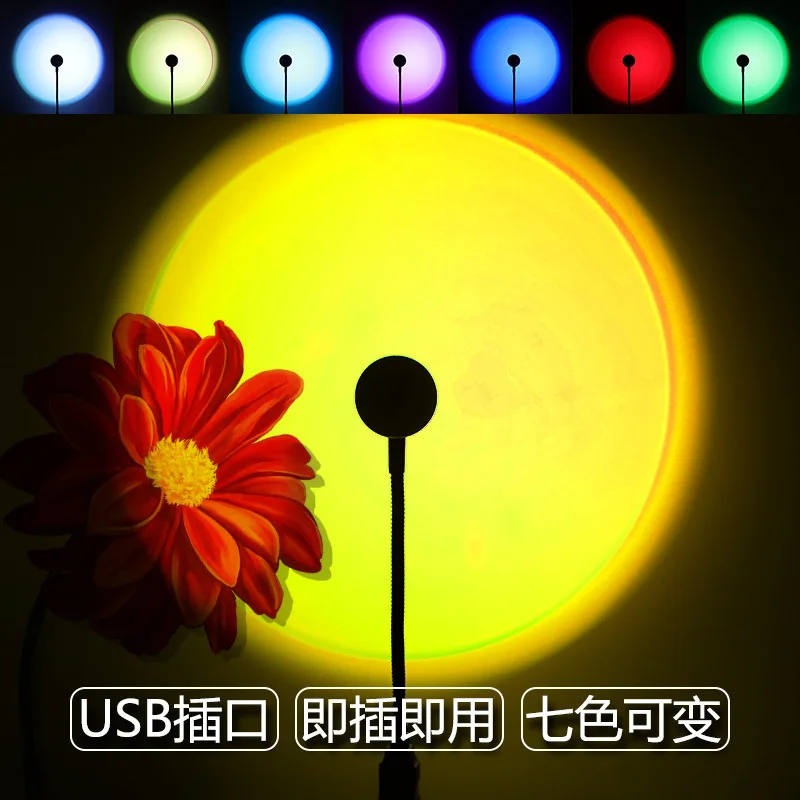 Sunset Projector Lamp Rainbow Atmosphere Night Light Sunset Light For Bedroom Room Decoration Background Wall
Sunset Projector Lamp Rainbow Atmosphere Night Light Sunset Light For Bedroom Room Decoration Background Wall