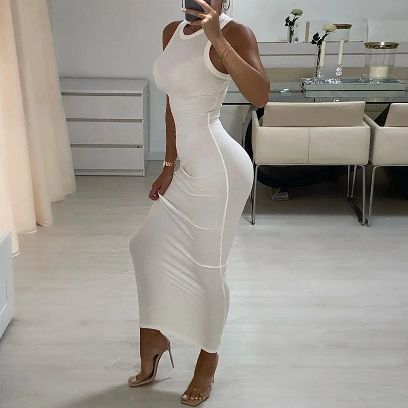 2022 Summer New Women's Fashion Round Neck Sleeveless Temperament Slim Bag Hip Solid Color Dress
2022 Summer New Women's Fashion Round Neck Sleeveless Temperament Slim Bag Hip Solid Color Dress