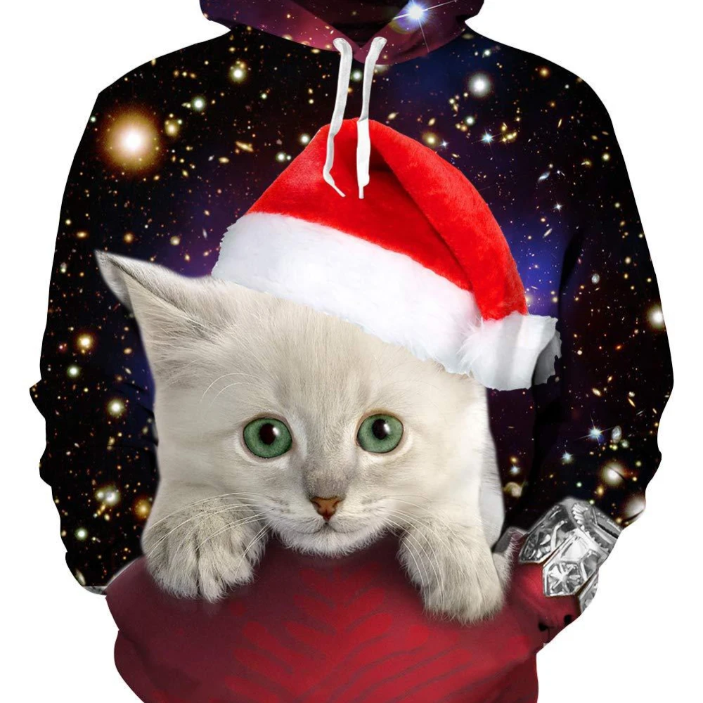 Men's and women's Christmas cat hooded sweatshirts, fashionable clothes, funny hooded sweatshirts, Harajuku sweatshirts
Men's and women's Christmas cat hooded sweatshirts, fashionable clothes, funny hooded sweatshirts, Harajuku sweatshirts