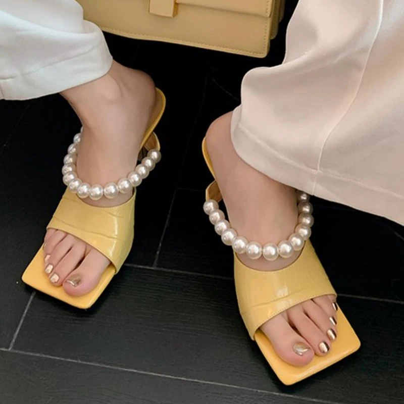 Square Toe High Heels Slippers Women Sandals 2022 Summer New Stilettos Pearl Mules Shoes Sexy Pumps Party Women Shoes Slides
Square Toe High Heels Slippers Women Sandals 2022 Summer New Stilettos Pearl Mules Shoes Sexy Pumps Party Women Shoes Slides