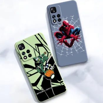 Green Goblin Spider Man Square Liquid Silicone Phone Case For Funda Xiaomi Redmi Note 12 11 Pro Plus 11T 10T 10S 9S 8T Pro Cover