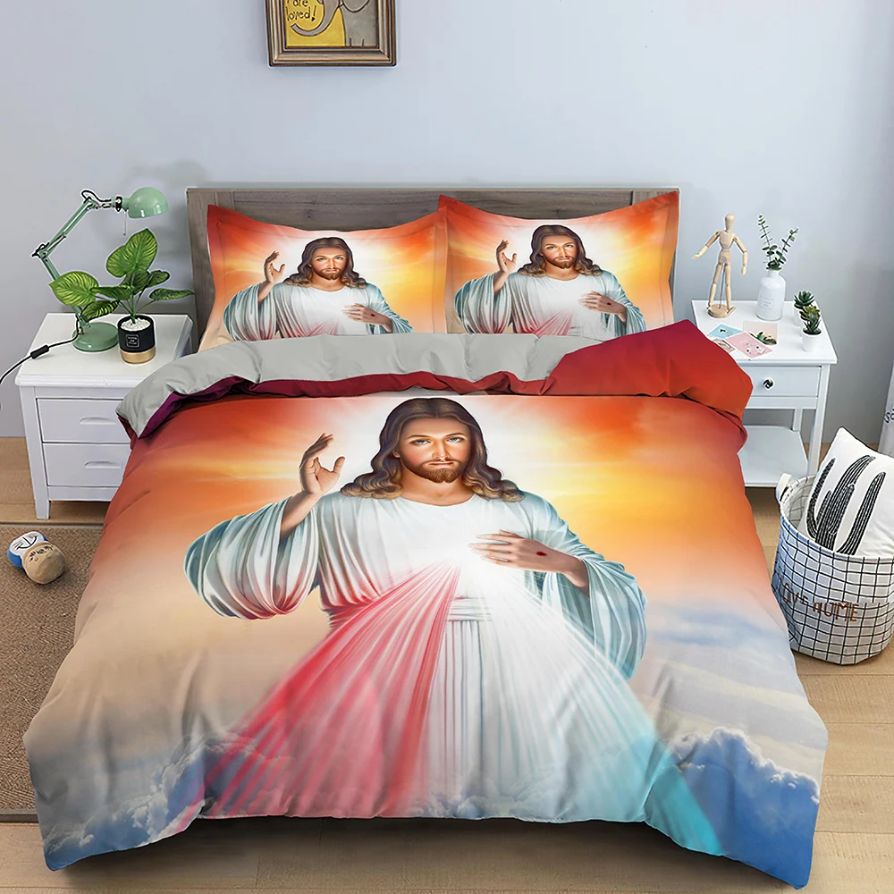 Jesus Duvet Cover SetChristian Easter Bedding Sets Full Size for Teens Adult Women Bedroom Decor Mary Bless Down Comforter Cover
Jesus Duvet Cover SetChristian Easter Bedding Sets Full Size for Teens Adult Women Bedroom Decor Mary Bless Down Comforter Cover