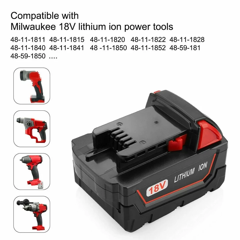 Original 18V 20Ah Replacement Lithium Ion Battery for Milwaukee M18 Power Tool Batteries 48-11-1815 48-11-1850 48-11-1860 Z50
Original 18V 20Ah Replacement Lithium Ion Battery for Milwaukee M18 Power Tool Batteries 48-11-1815 48-11-1850 48-11-1860 Z50