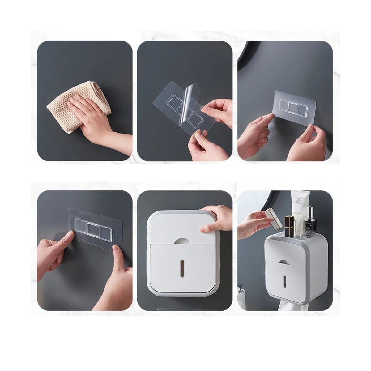 Держатель для туалетной бумаги без перфорации, водонепроницаемая коробка для салфеток, держатель для ванной комнаты, серый цвет
Держатель для туалетной бумаги без перфорации, водонепроницаемая коробка для салфеток, держатель для ванной комнаты, серый цвет