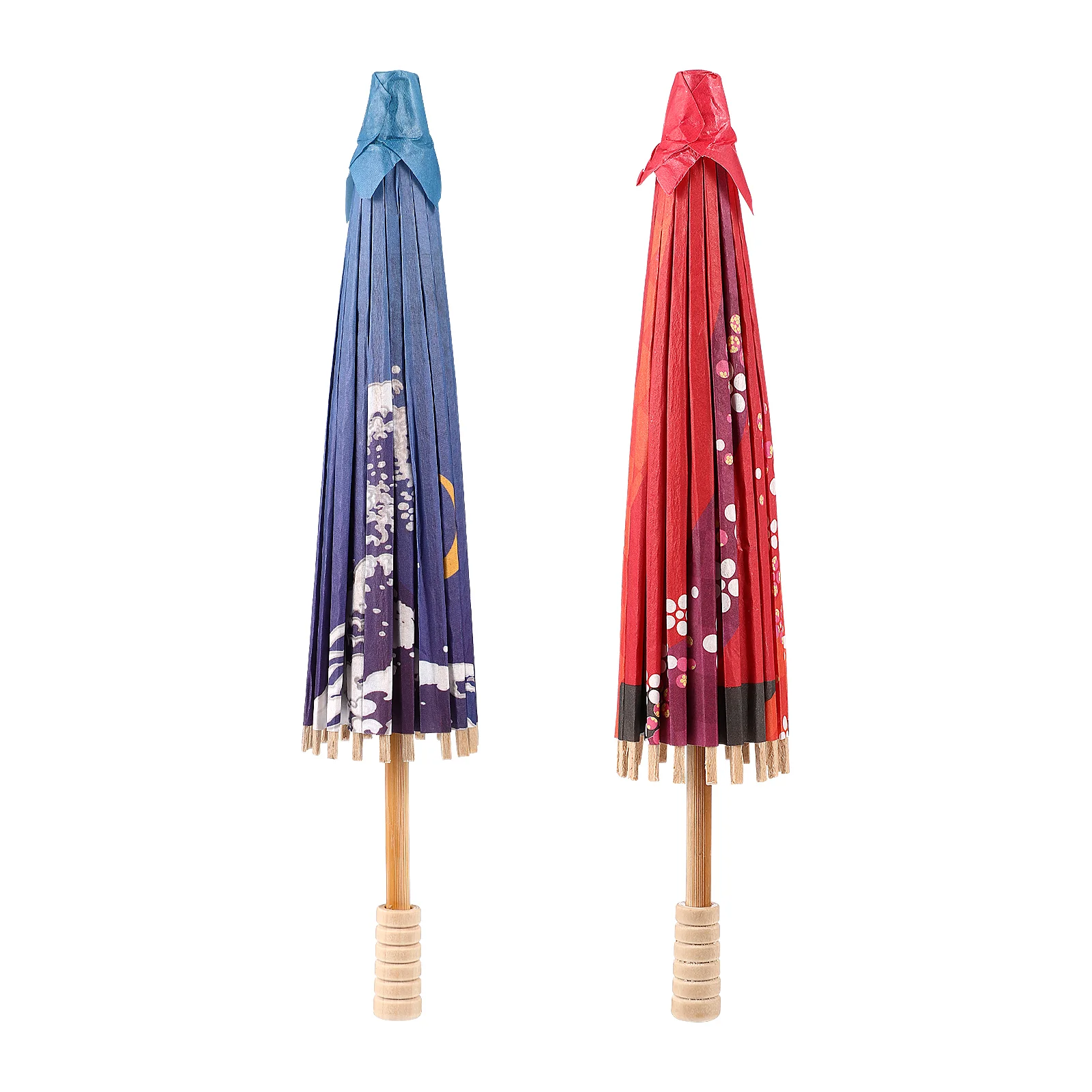 

2 Pcs Colorful Oiled Paper Umbrella Chinese-style Decor Chinoiserie Holiday Classical Decorative