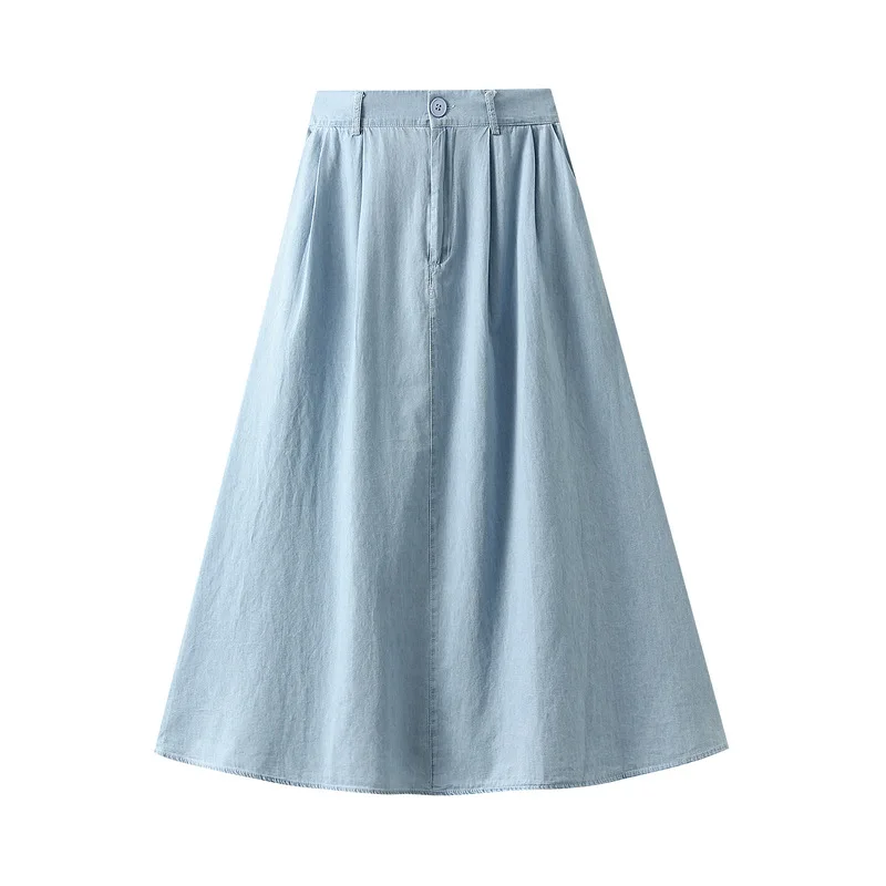 Fashion Denim Skirt 2023 Summer Casual Blue A-Line Mid-length Thin High Waist Soft Denim Skirt with Pockets Female
Fashion Denim Skirt 2023 Summer Casual Blue A-Line Mid-length Thin High Waist Soft Denim Skirt with Pockets Female