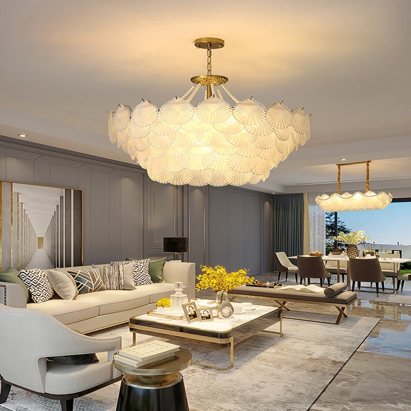 Art Led Chandelier Pendant Lamp Glass Modern Suspension Lustre Light Room Decor Shell Luxury Hanging Popular Appliance Decoratio
Art Led Chandelier Pendant Lamp Glass Modern Suspension Lustre Light Room Decor Shell Luxury Hanging Popular Appliance Decoratio