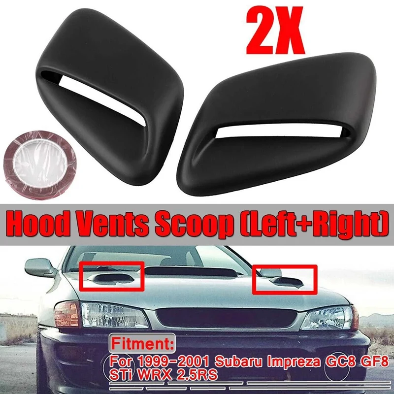 2X Car Hood Vents Air Flow Intake Scoops Ventilation Black Cover for Subaru Impreza GC8 STi WRX 2.5RS, 1999 2000 2001
2X Car Hood Vents Air Flow Intake Scoops Ventilation Black Cover for Subaru Impreza GC8 STi WRX 2.5RS, 1999 2000 2001