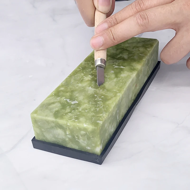 

10000 Grit Natural Green Agate Sharpening Stone Whetstone Fine Grinder Polishing Shaved Bar Kitchen Knife Sharpener Honing Tool